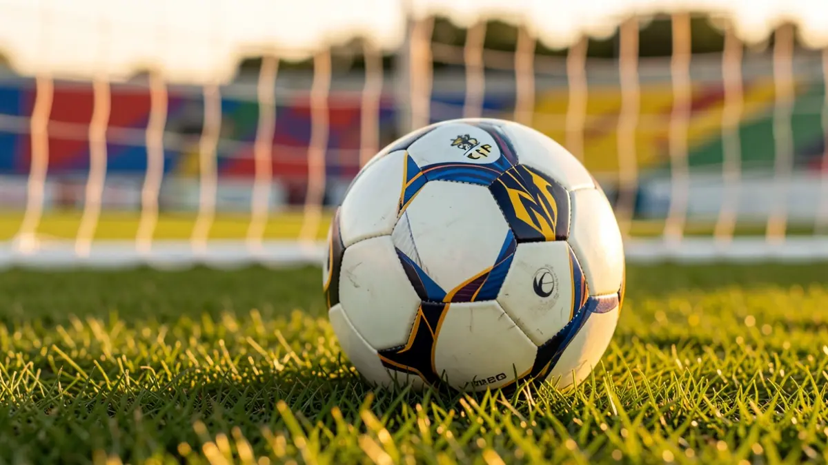 Generic image of a soccer ball on a field.