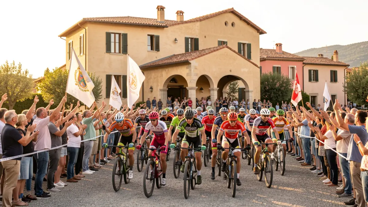 Generic image of cyclists arriving at a celebration in Dénia.