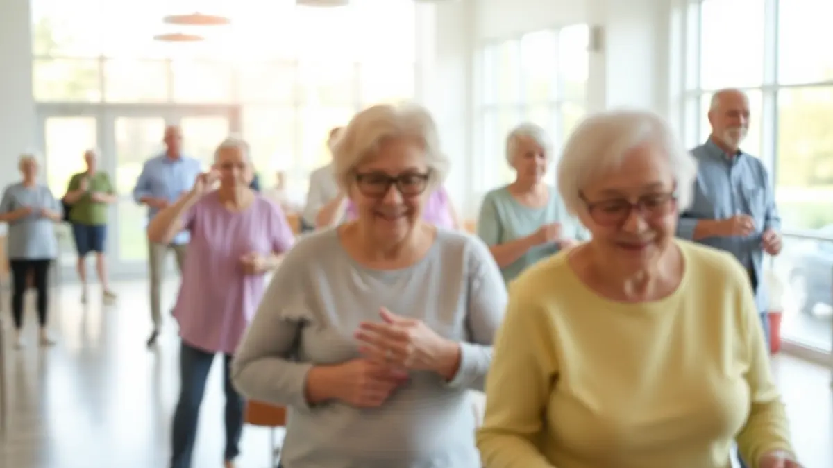 Generic image of an active aging center with older adults participating in activities.