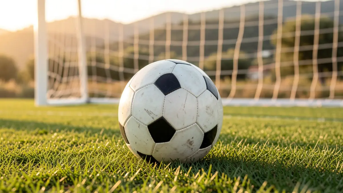 Generic image of a soccer ball on a field.