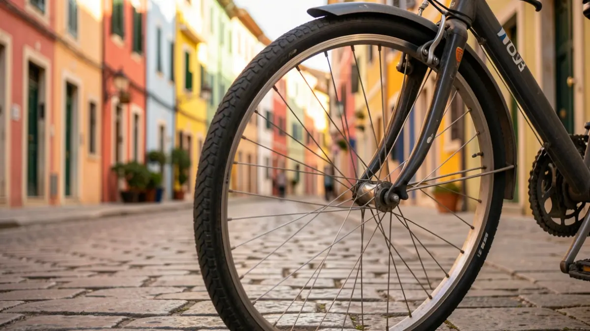 Generic image of an urban bike lane in a Mediterranean city.