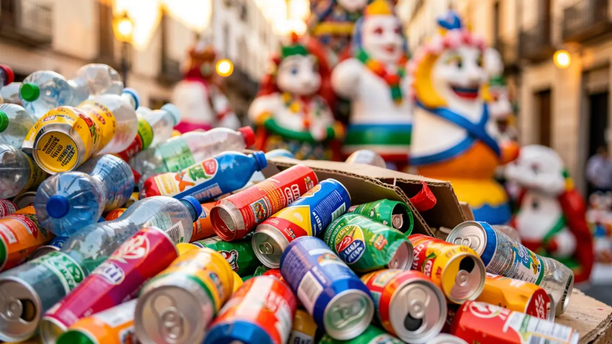 Generic image of recycled materials used in a festive campaign.