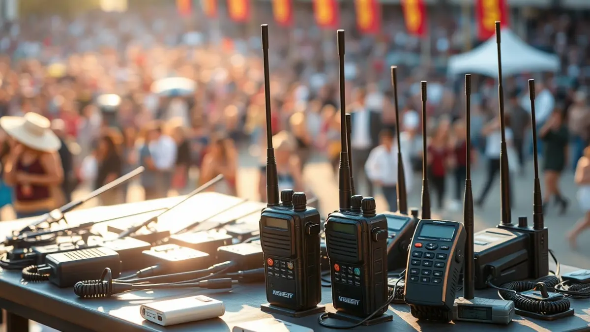 Generic image of emergency communication equipment at a mass event.