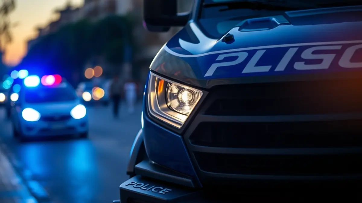 Generic image of a modern police vehicle in a Valencian urban setting.