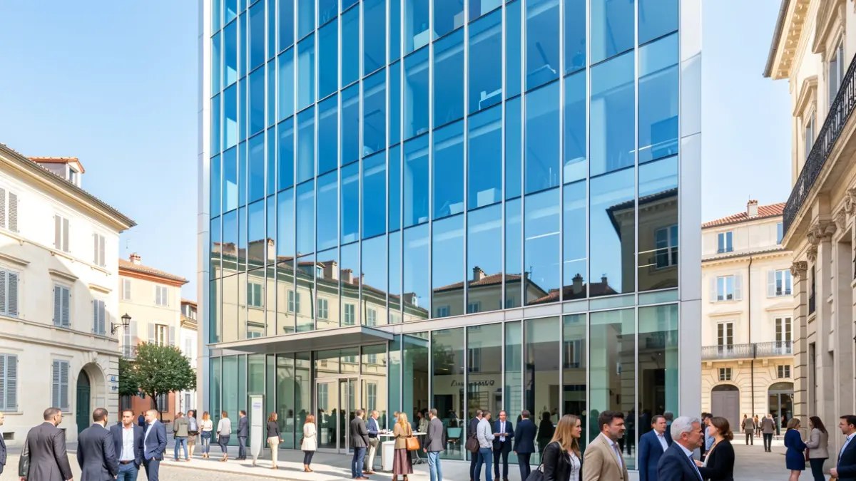 Imatge genèrica d'un edifici d'oficines modern.