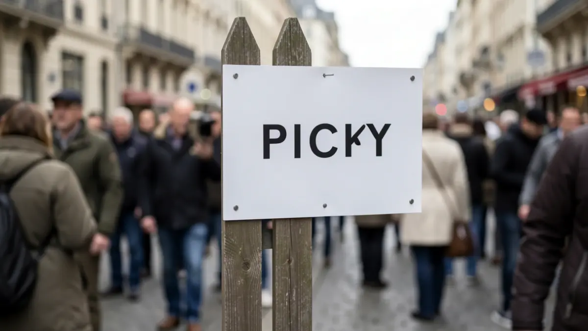Generic image of picket signs with blurred protestors.