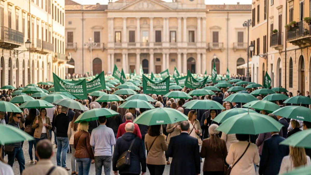 Manifestación de docentes y alumnos en el centro de Valencia durante la jornada de huelga.