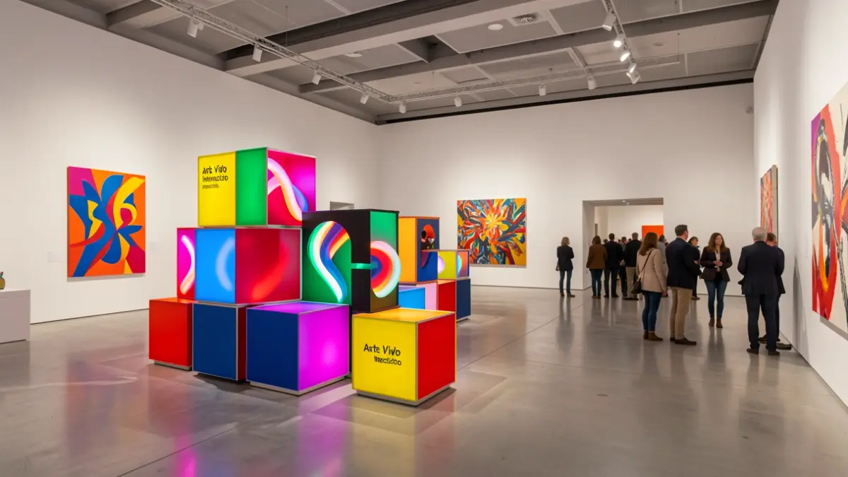 Generic image of an interactive contemporary art exhibition in a commercial space.