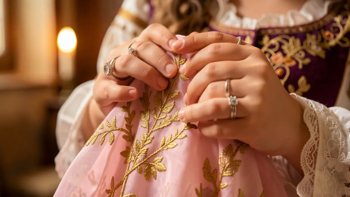 Generic image of a detail from a traditional festival costume.