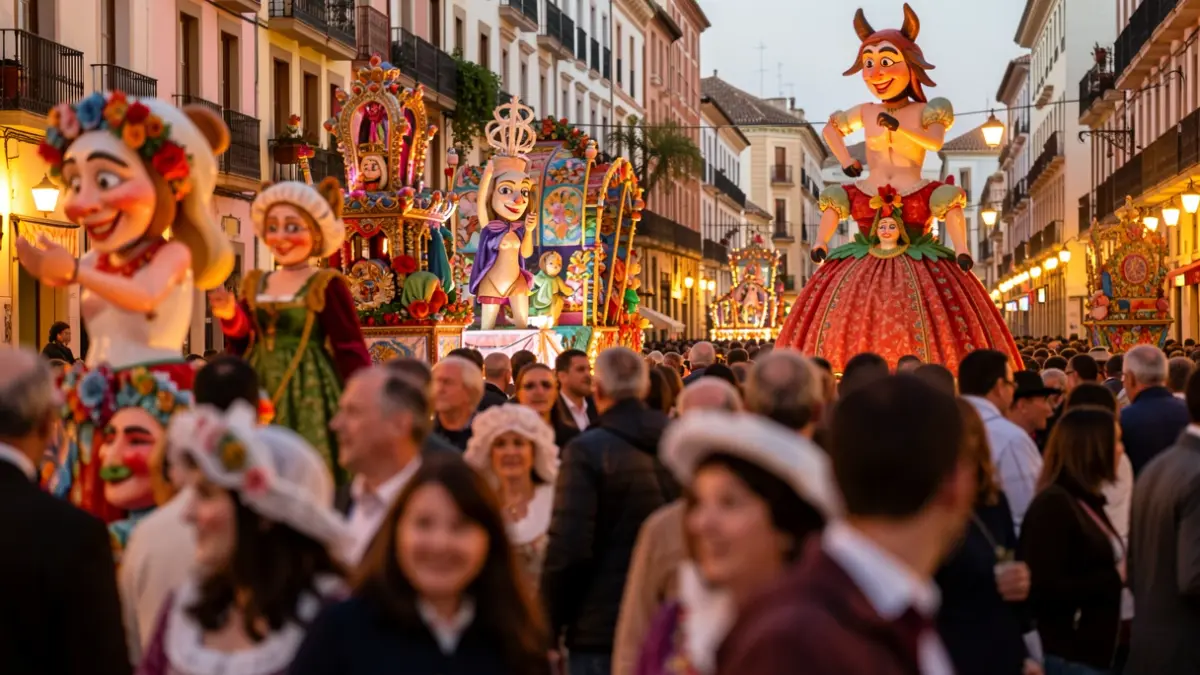 Imagen genérica de la fiesta de las Fallas en Valencia con gente y decoraciones.