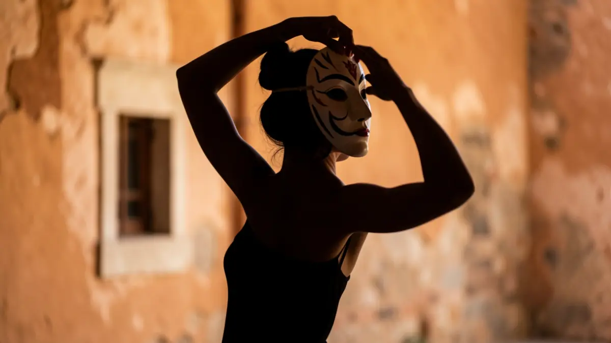 Generic image of a dancer with a mask.