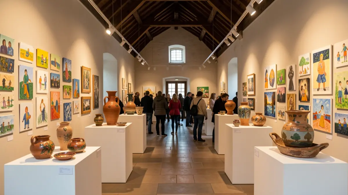 Generic image of an art exhibition with works by young students.