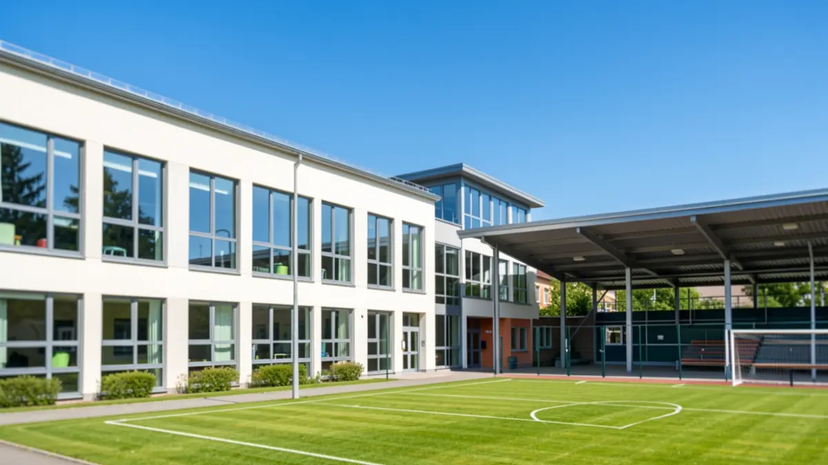 Generic image of an educational center and a sports pavilion.