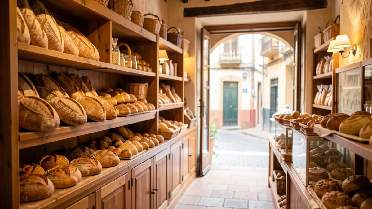 Imatge genèrica d'un forn de barri valencià amb productes artesans.