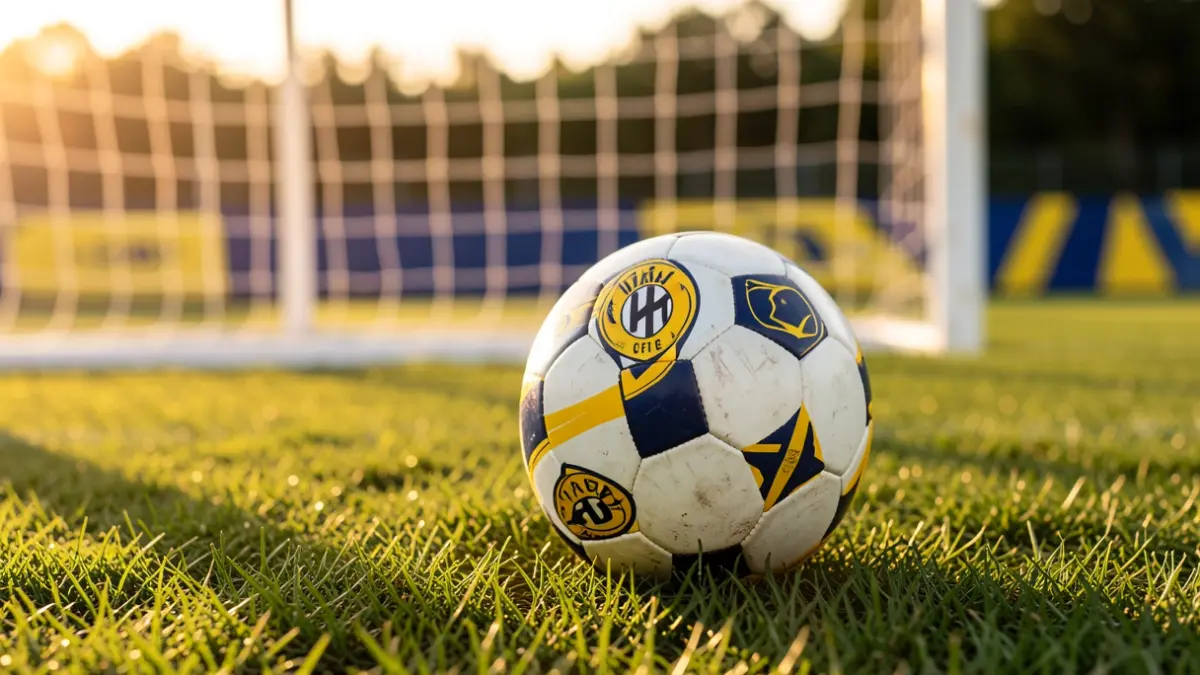 Generic image of a soccer ball on grass.