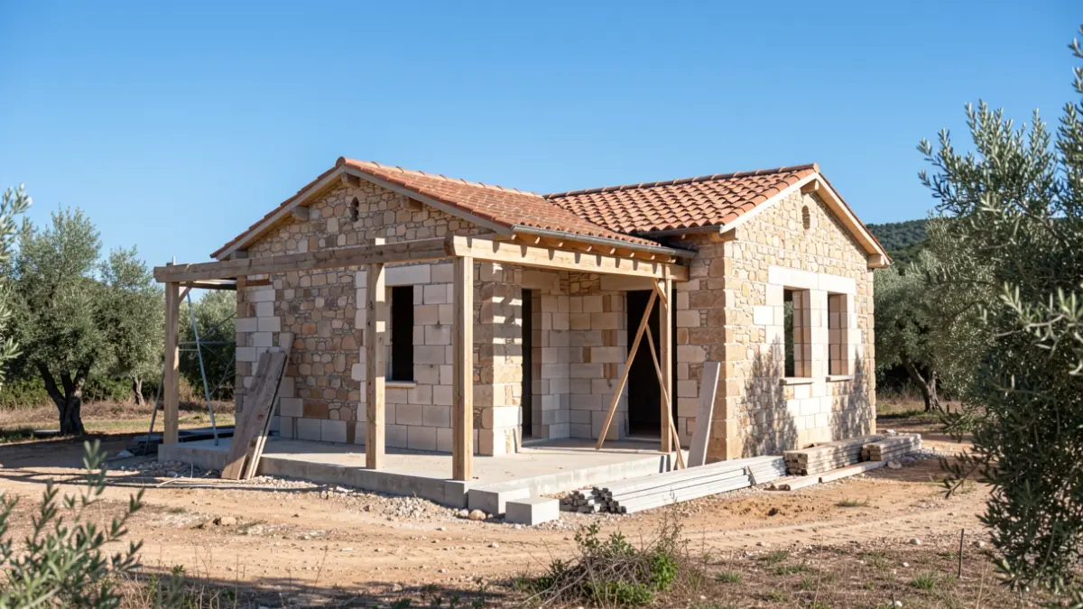 Imagen genérica de obras de una vivienda rural.