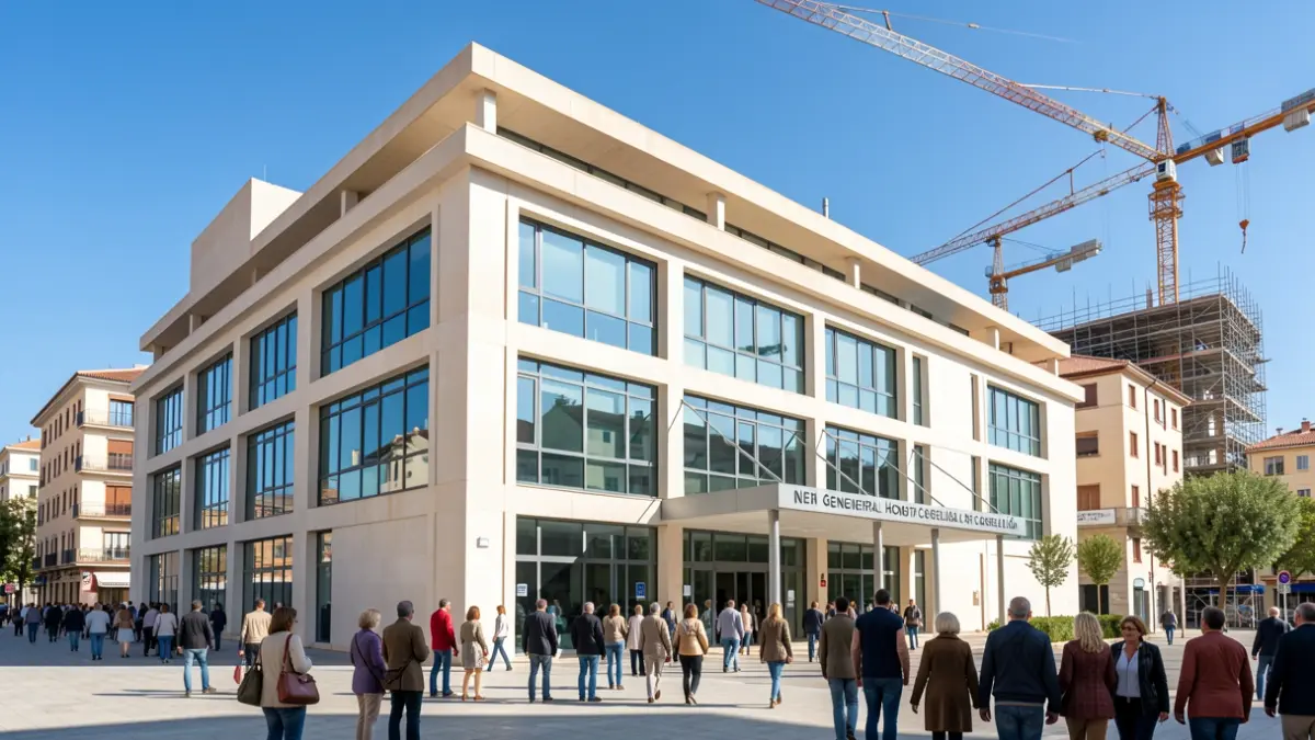 Generic image of the facade of the new General Hospital of Castellón, with modern architecture and Mediterranean elements.