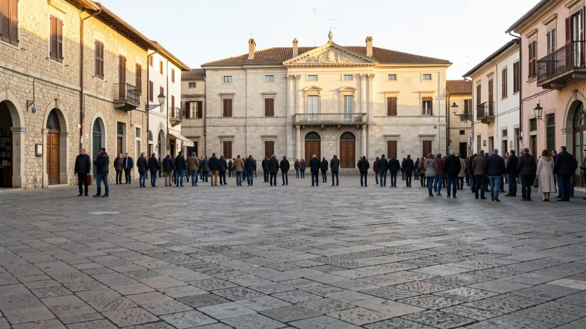 Generic image of a Mediterranean public square with a town hall facade in the background.