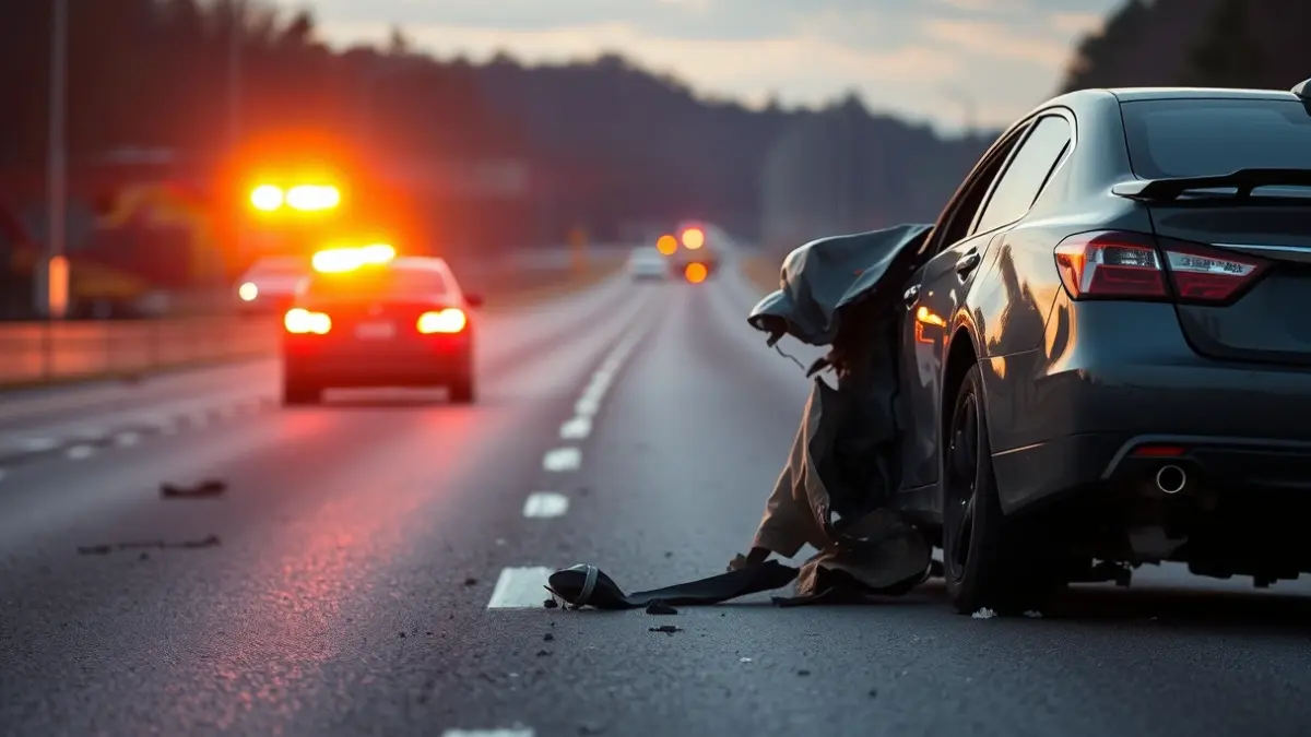 Image of a traffic accident with damaged vehicles and emergency services on the A-7 highway in Tibi.