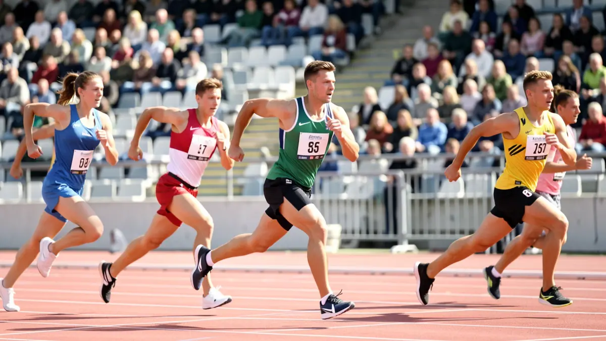 Imatge genèrica d'atletes competint en una pista d'atletisme.