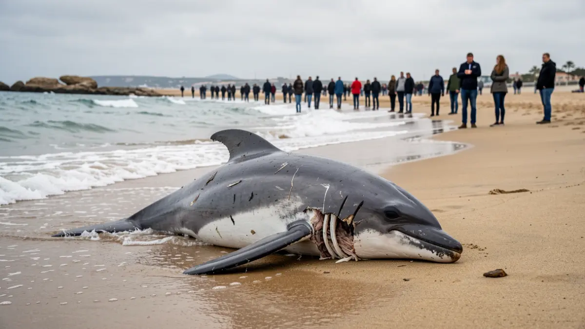Generic image of a dead dolphin on a beach.