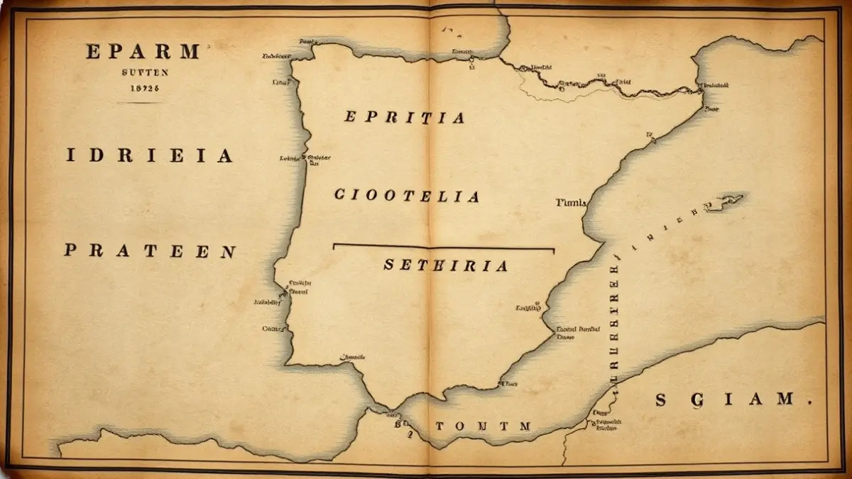 Generic image of an old map of the Iberian Peninsula, focused on the southeast, with faded ink and parchment texture.