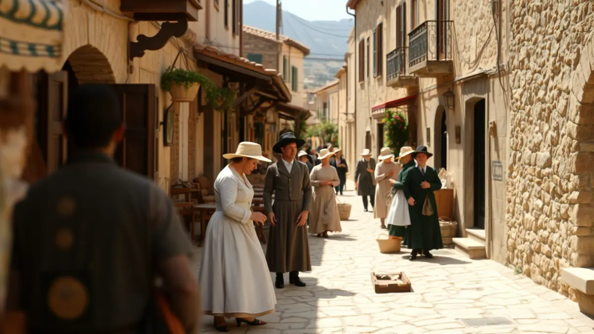 Imagen de una recreación de oficios tradicionales en un pueblo valenciano a principios del siglo XX.