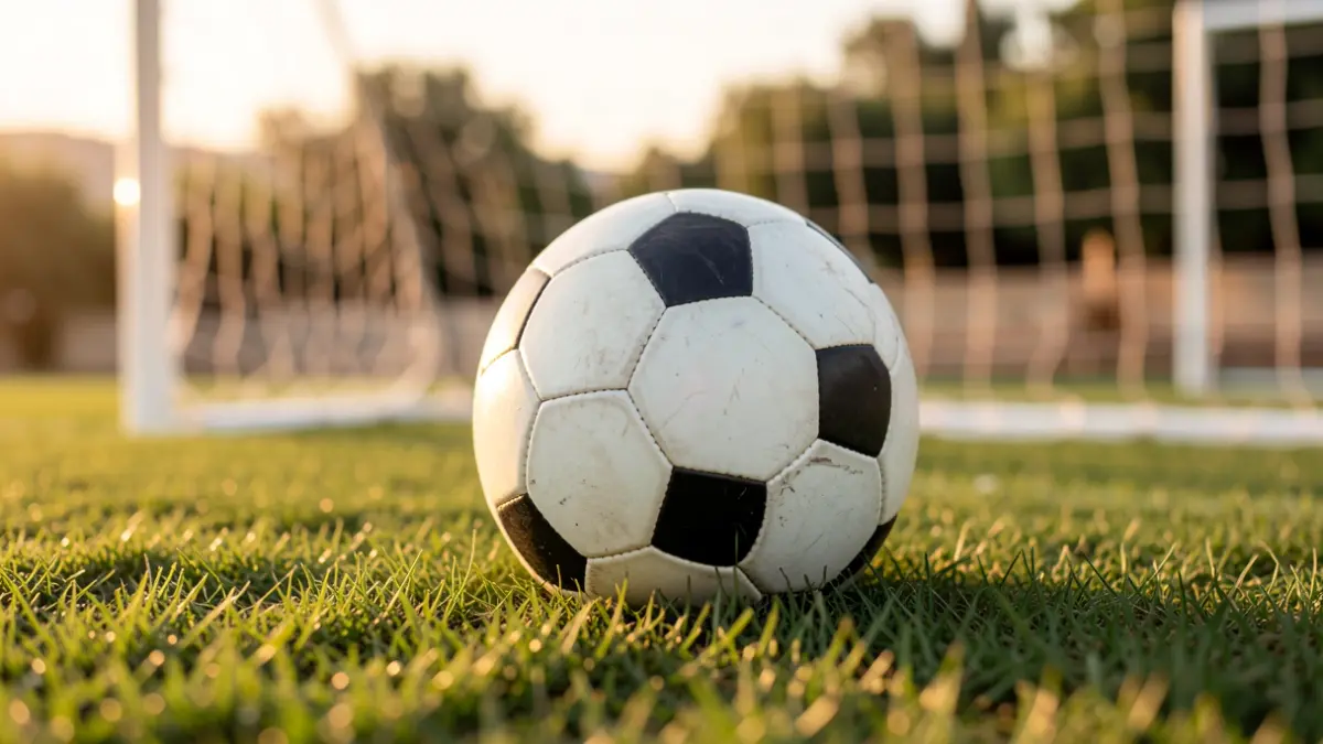 Generic image of a soccer ball on a field.