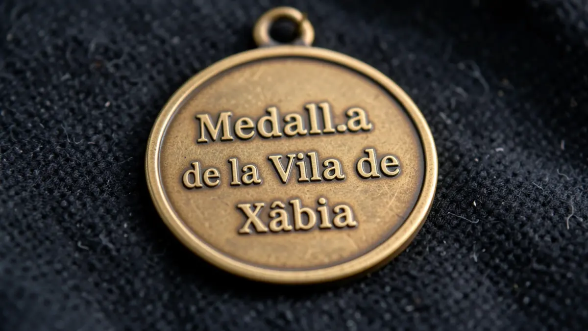 Imagen genérica de una medalla con la inscripción 'Medalla de la Vila de Xàbia'.