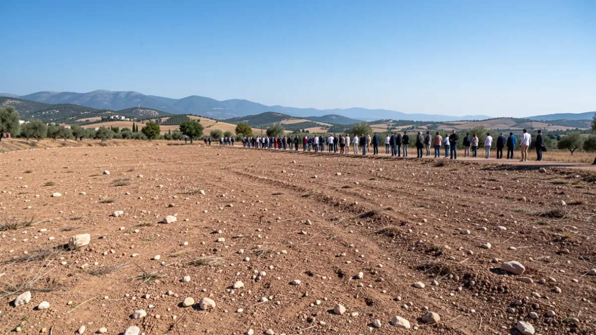 Generic image of an undeveloped plot of land in a Mediterranean landscape.