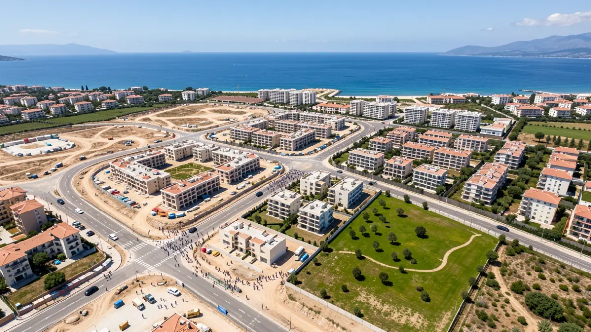 Imatge aèria d'un nou desenvolupament urbanístic costaner a la Comunitat Valenciana.