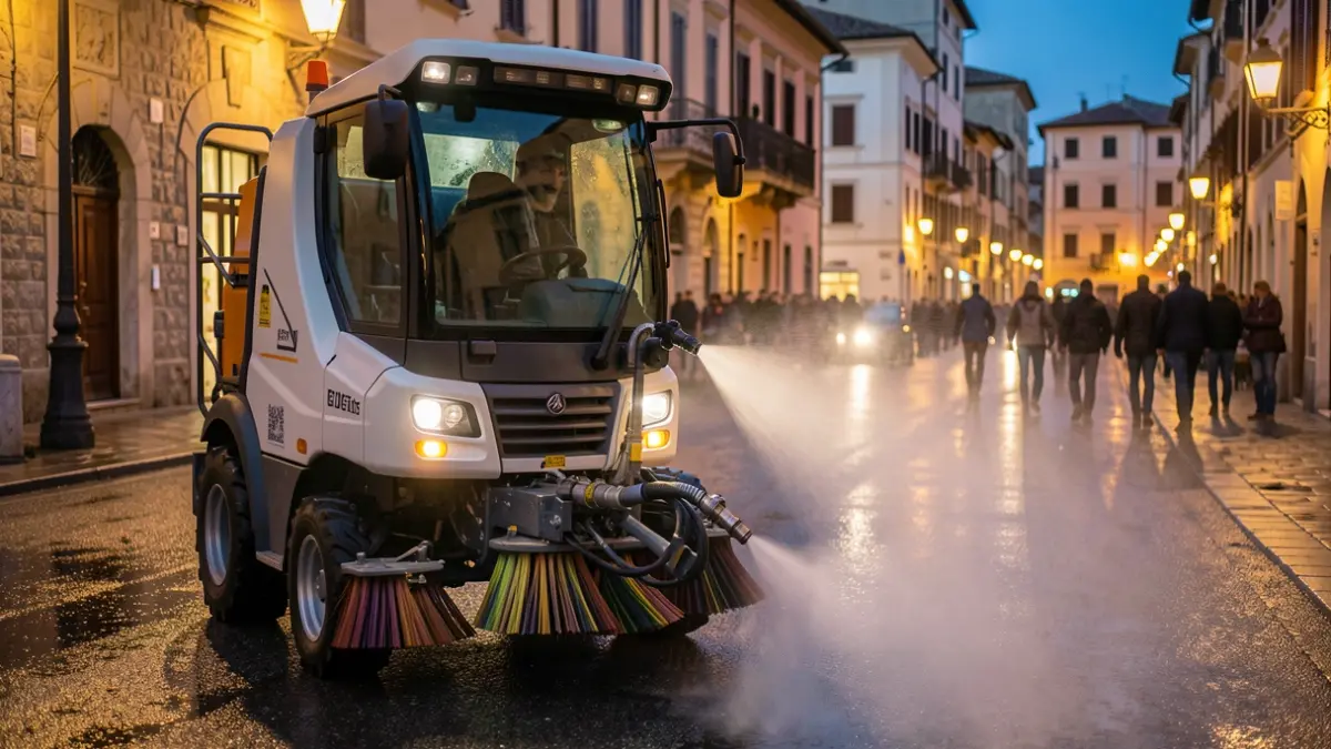 Imagen genérica de un vehículo de limpieza urbana con sistema de hidrolimpieza.