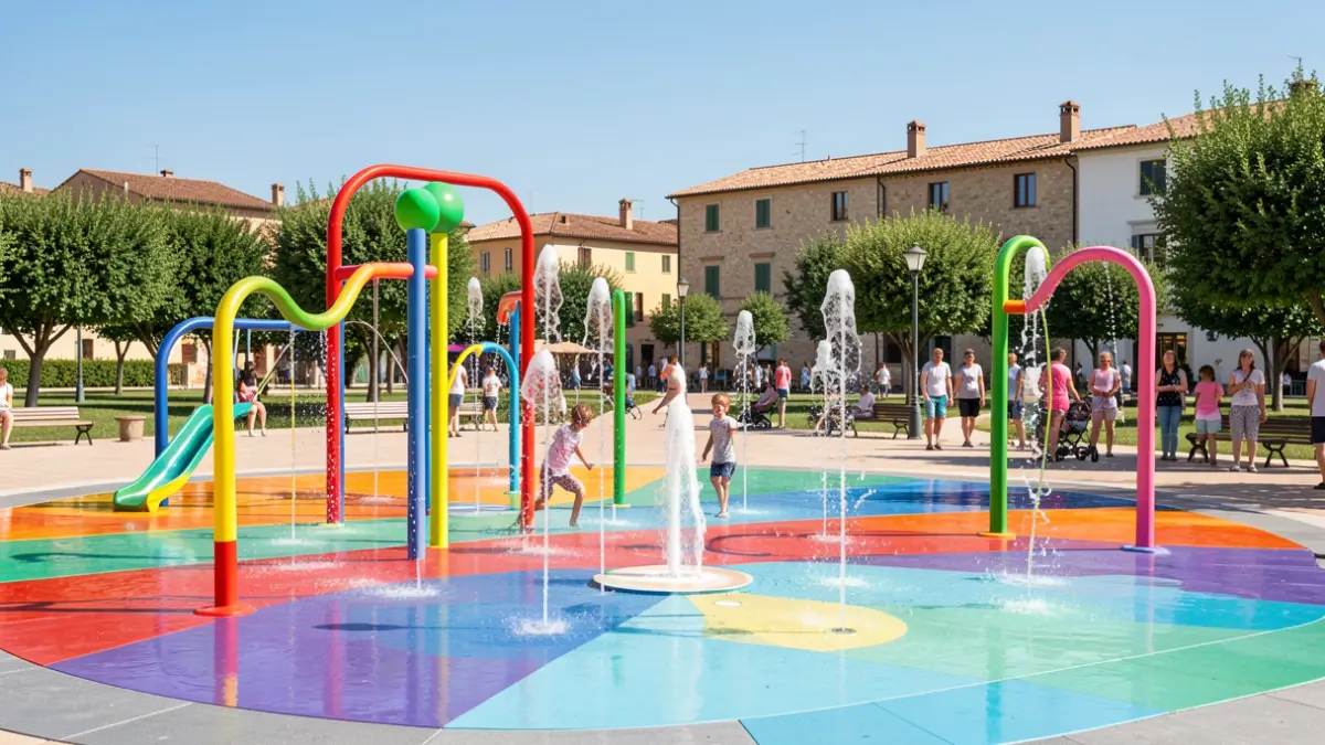 Generic image of a children's park with water play features.