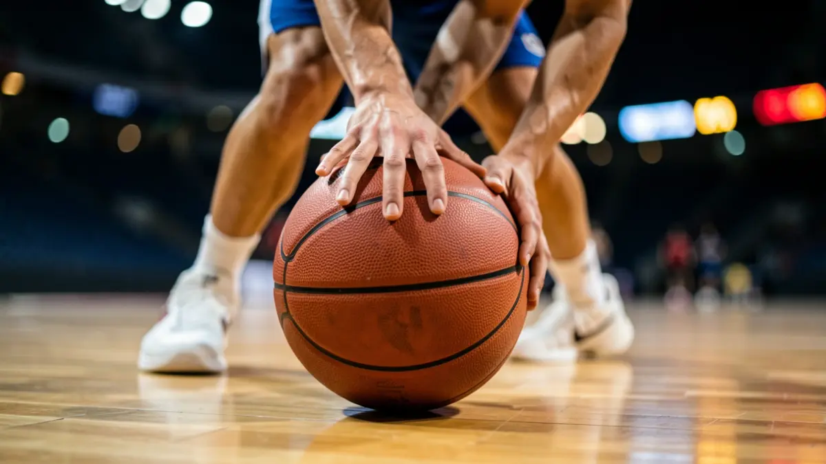 Imagen genérica de un jugador de baloncesto driblando un balón.