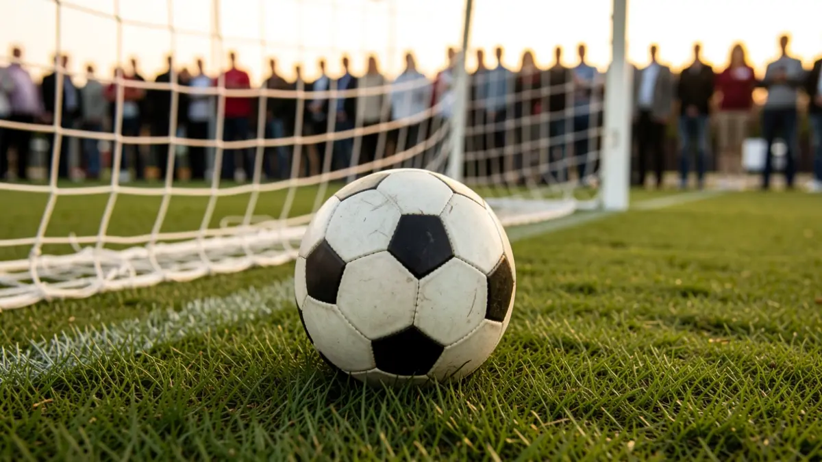 Generic image of a soccer ball on grass.