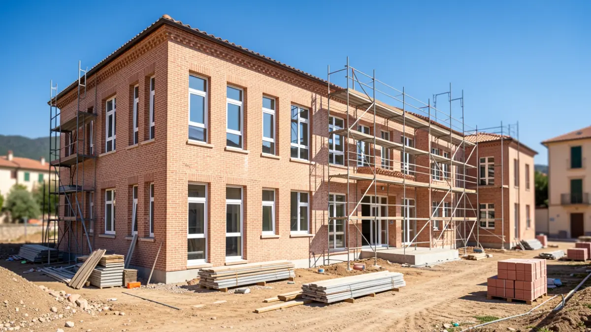 Imagen genérica de obras en un centro educativo.