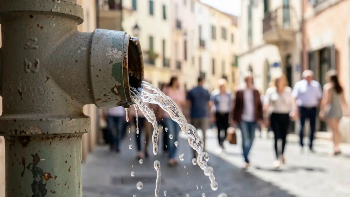 Imagen genérica de una tubería de agua con una fuga.