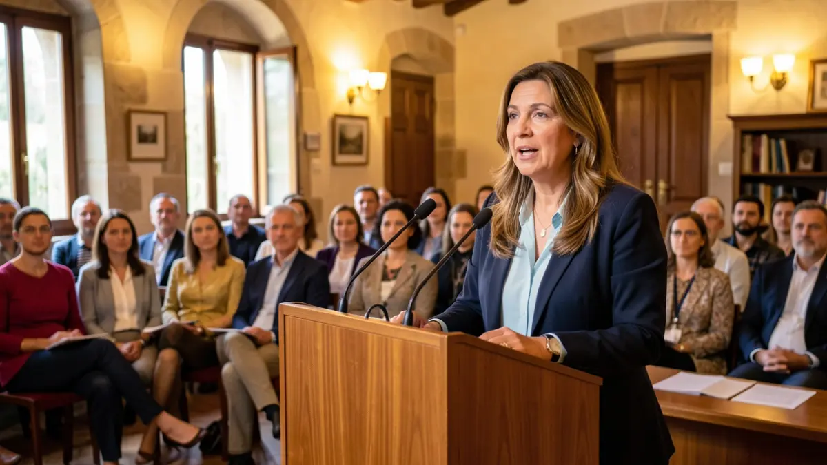 Generic image of a political meeting with a speaker.