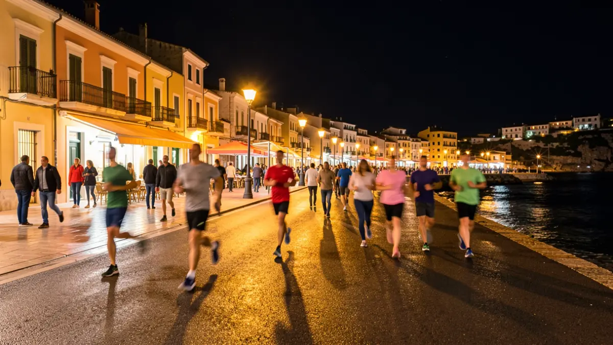 Generic image of a night race on the coast.