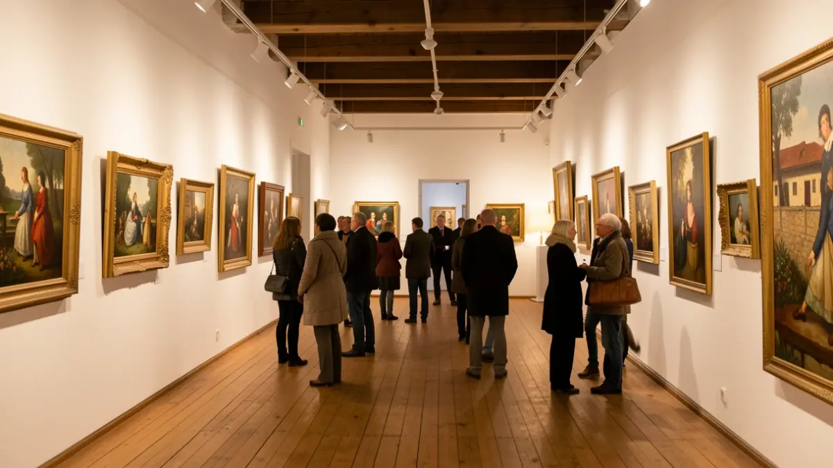 Interior view of the La Casilla exhibition space in Benidorm with various artworks on the walls.