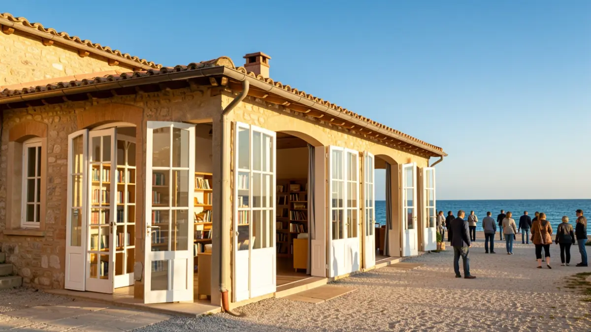 Imatge genèrica d'una biblioteca de platja mediterrània oberta durant l'estiu.