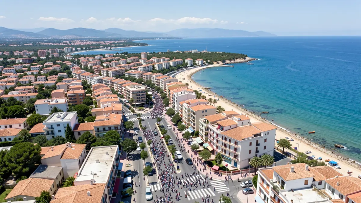 Vista aèria de la costa de Borriana amb desenvolupament urbanístic.