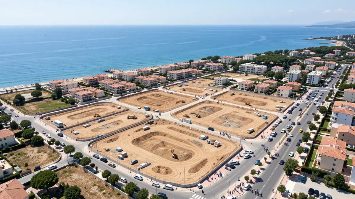 Imatge genèrica d'una zona urbanística costanera en construcció a la Comunitat Valenciana.