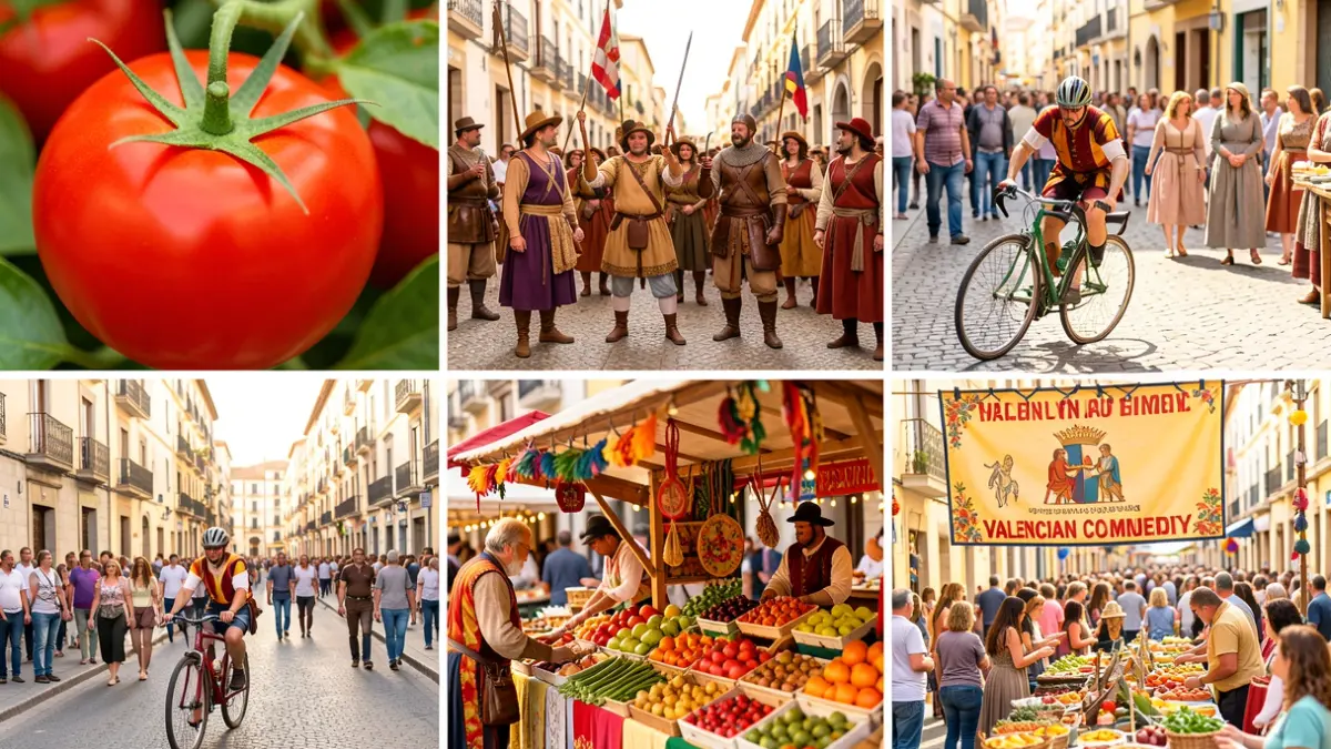 Imatge genèrica d'una selecció d'esdeveniments locals a la província de València, incloent gastronomia, festes i activitats culturals.
