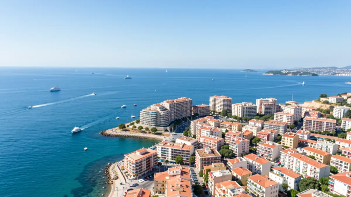 Imatge genèrica de la costa mediterrània amb edificis residencials prop del mar.