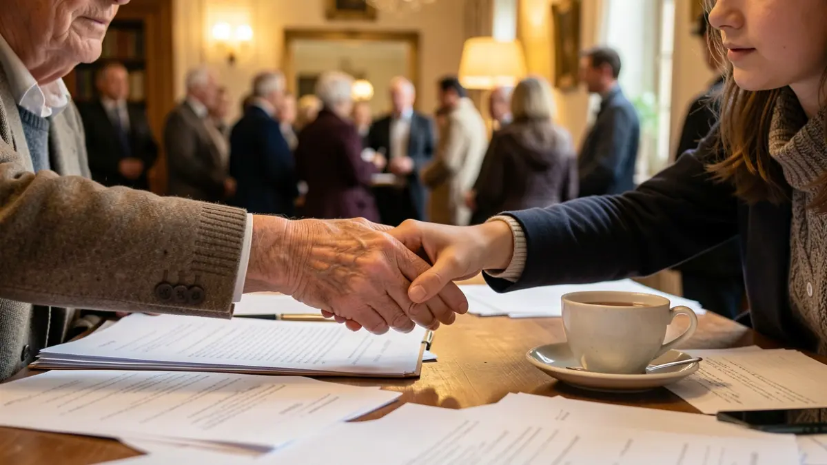 Imatge genèrica que representa la connexió intergeneracional entre una persona gran i un estudiant.