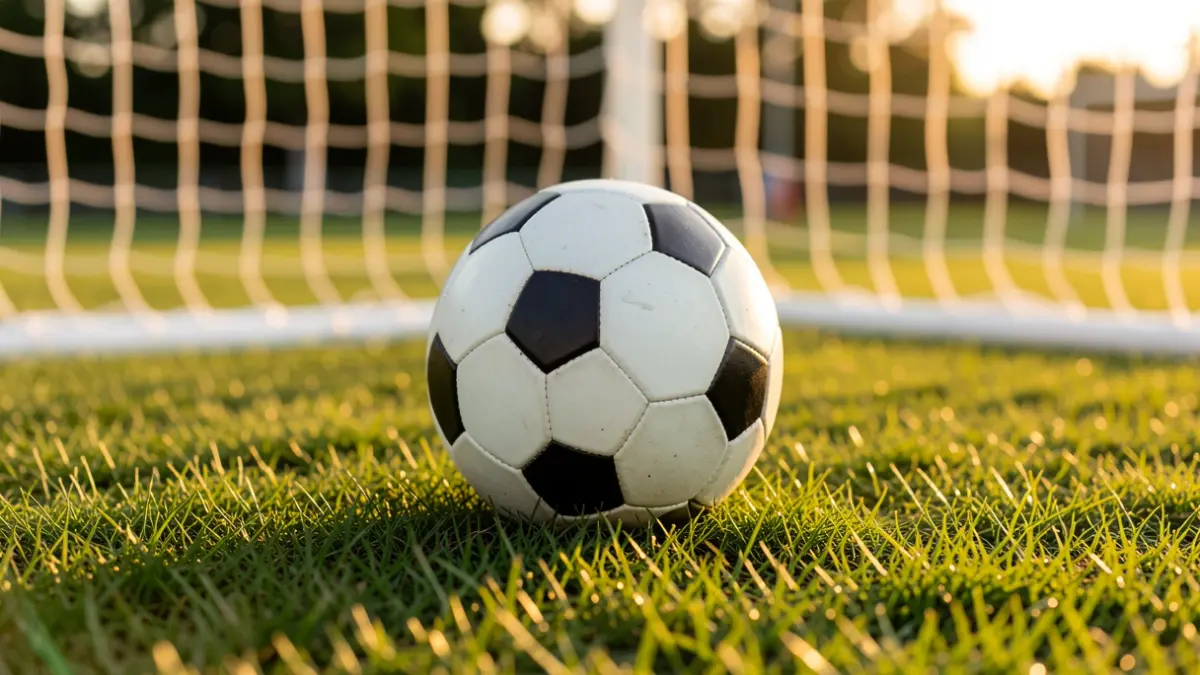 Generic image of a soccer ball on a stadium pitch.