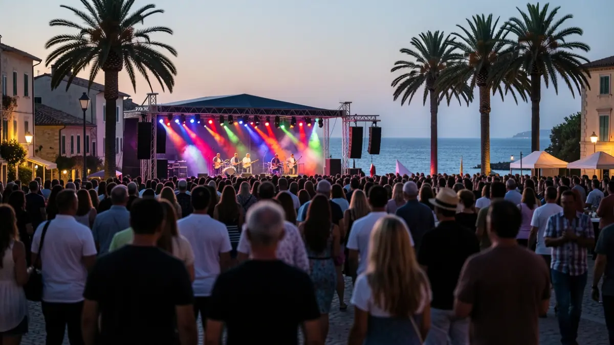 Imatge genèrica d'un festival de música a la costa mediterrània al capvespre.