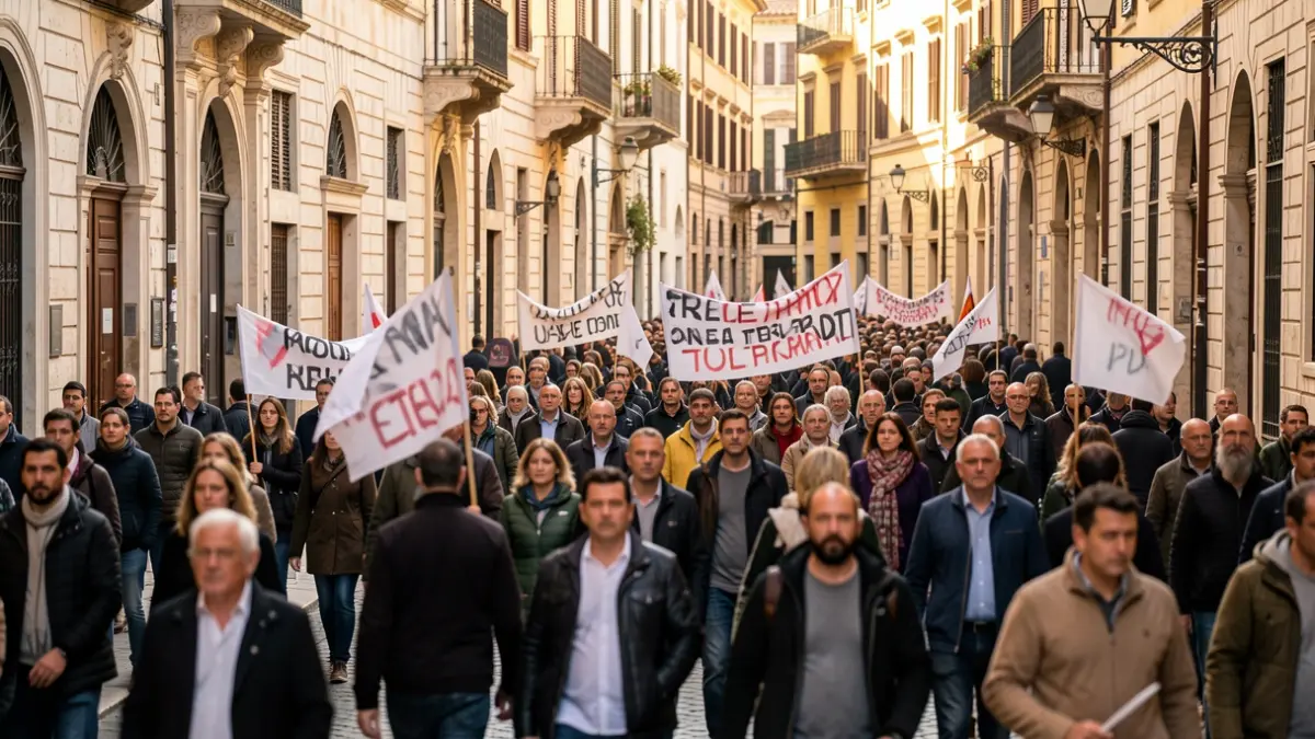 Manifestación por el derecho a la vivienda por las calles del centro histórico de Valencia.
