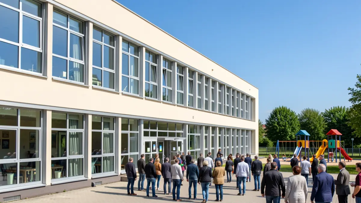 Imatge genèrica d'una escola pública moderna.